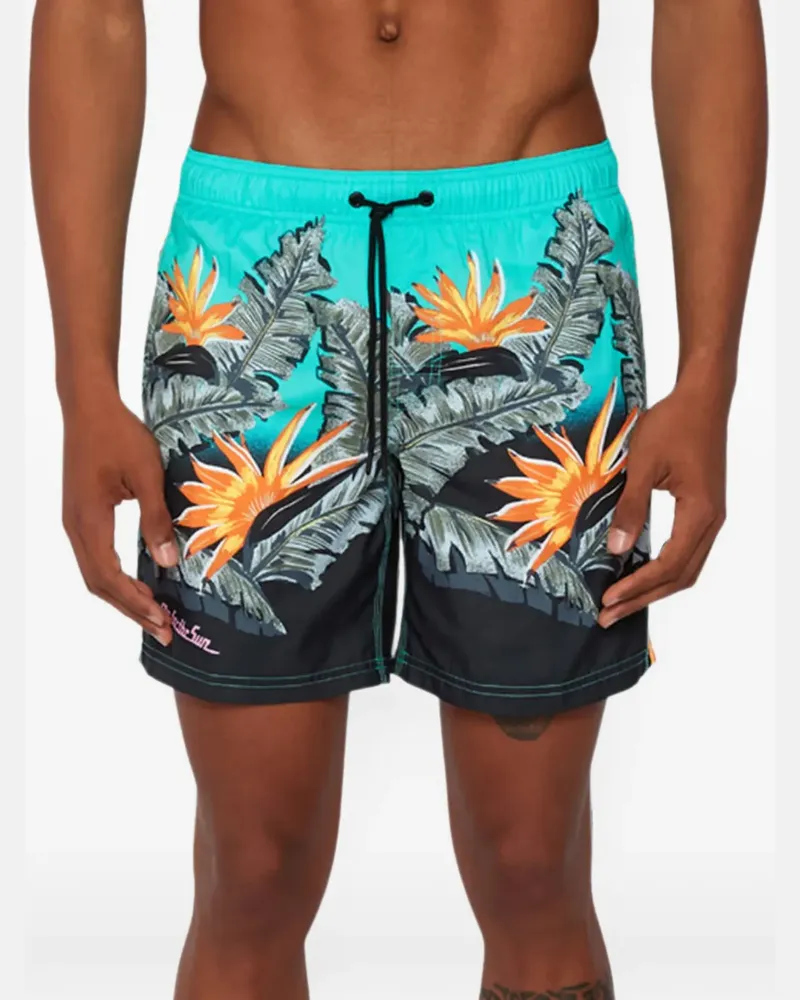 Sundek Badeshorts mit Blumenprint - Blau Blau