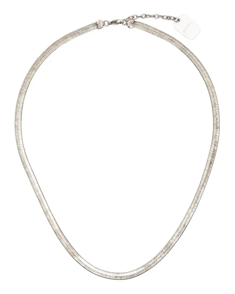 Saint Laurent herringbone-chain necklace - Silber Silber