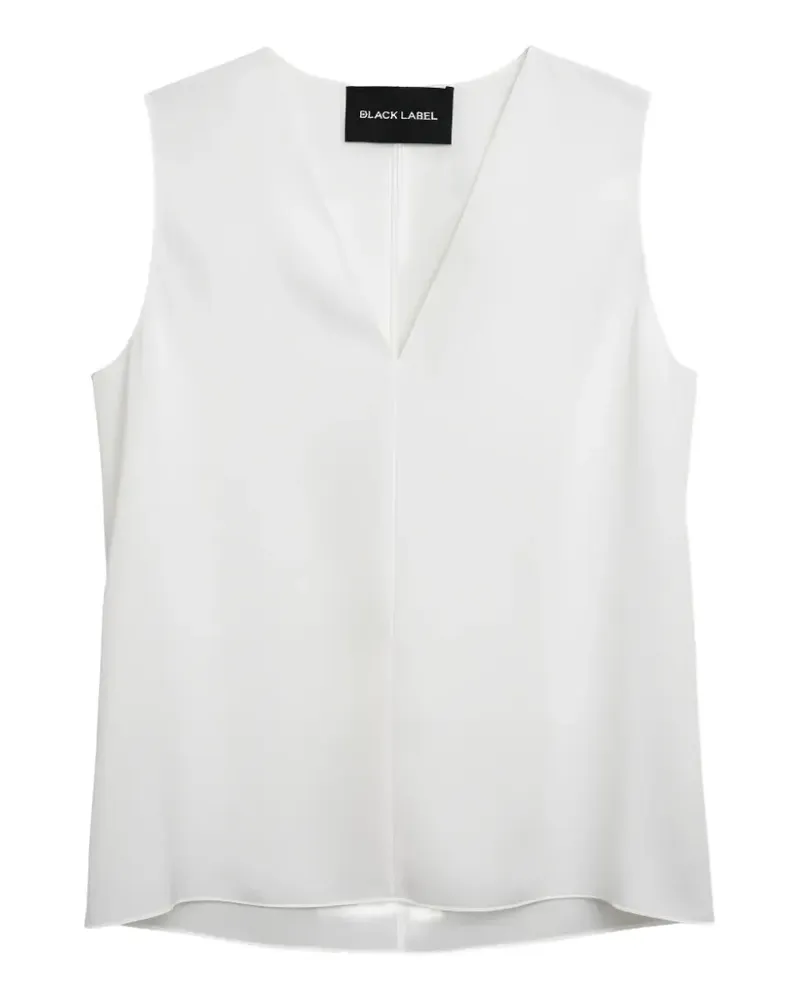 Black Label V-neck sleeveless top - Weiß Weiß