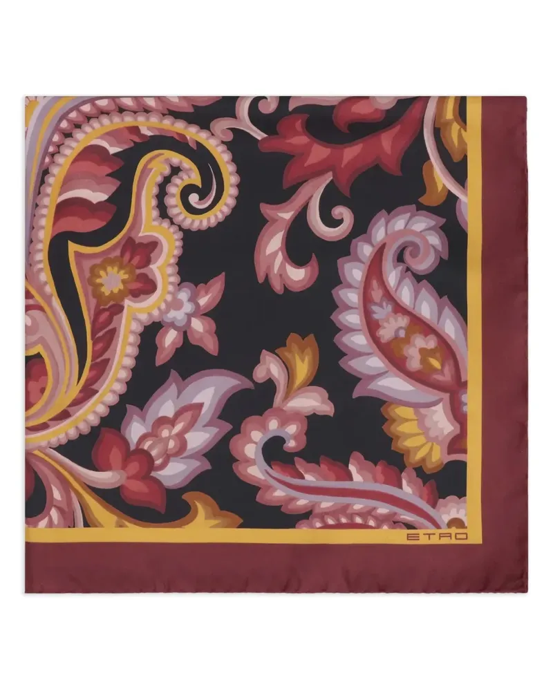 Etro Schal aus Seide mit Paisley-Print - Schwarz Schwarz