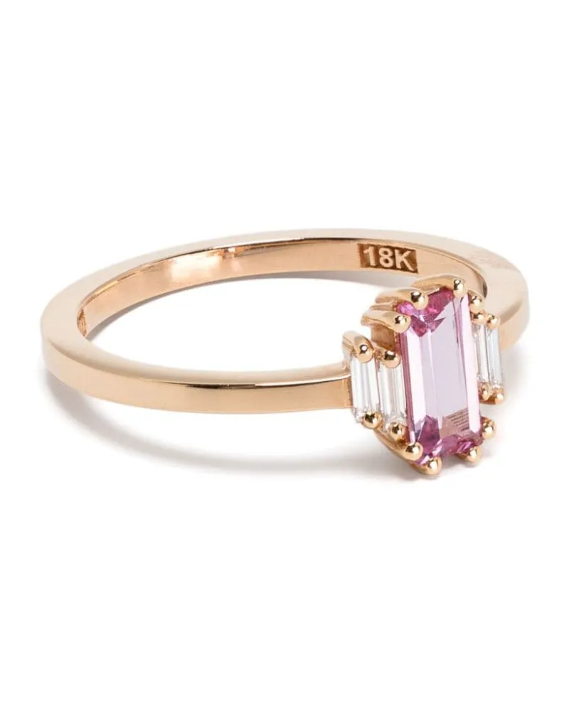 Suzanne Kalan 18kt Rotgoldring mit Smaragd und Diamanten Gold