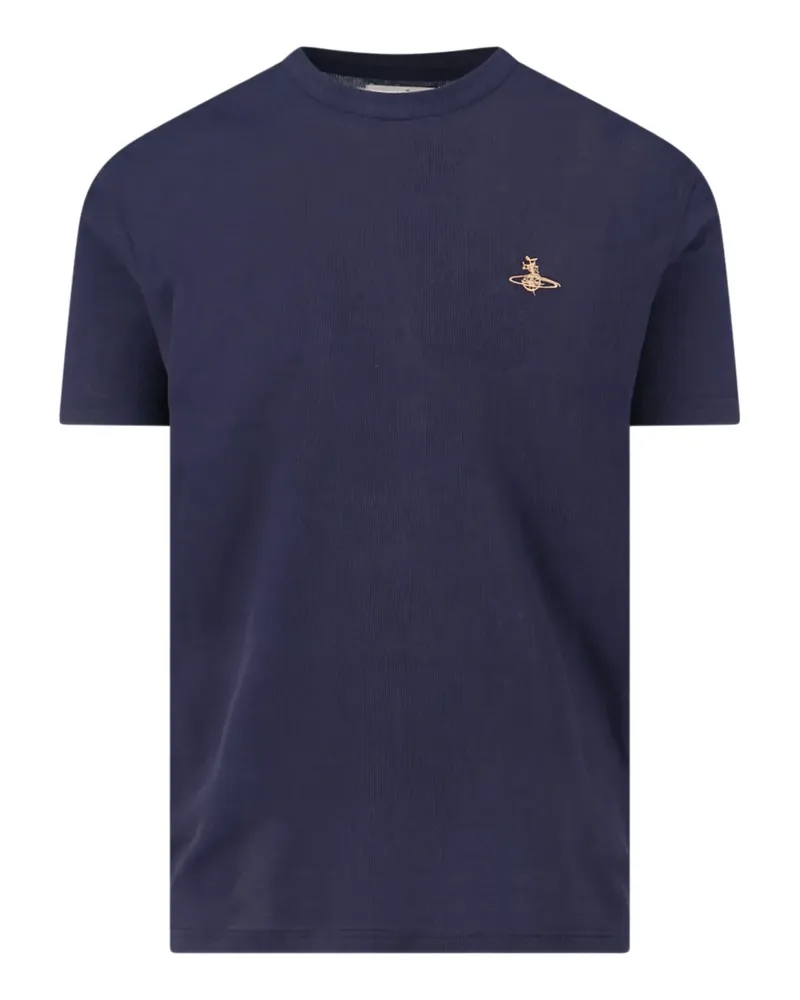 Vivienne Westwood T-Shirt mit Orb-Verzierung - Blau Blau