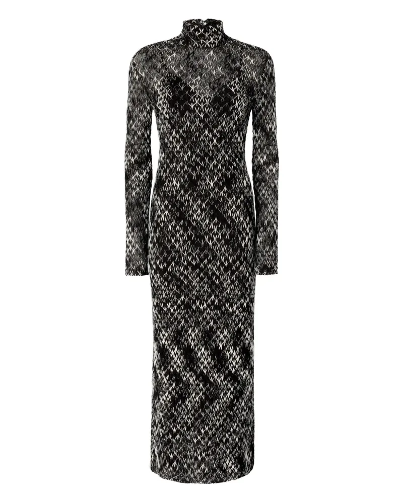 Missoni Gemustertes Midikleid mit Stehkragen - Schwarz Schwarz