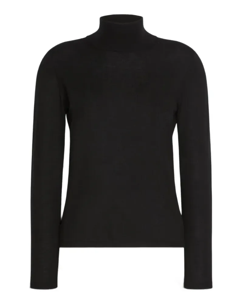 Max Mara Kaschmirpullover mit Stehkragen - Schwarz Schwarz