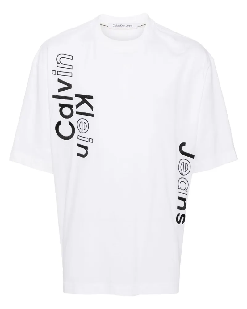 Calvin Klein T-Shirt mit Logo-Stickerei - Weiß Weiß