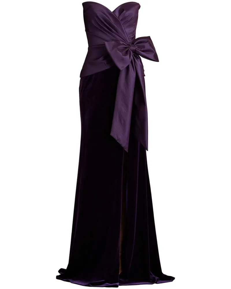 Tadashi Shoji Schulterfreies Abendkleid mit Schleife - Violett Violett
