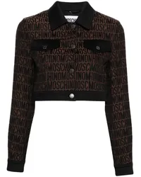 Moschino Cropped-Jacke mit Logo-Print Braun