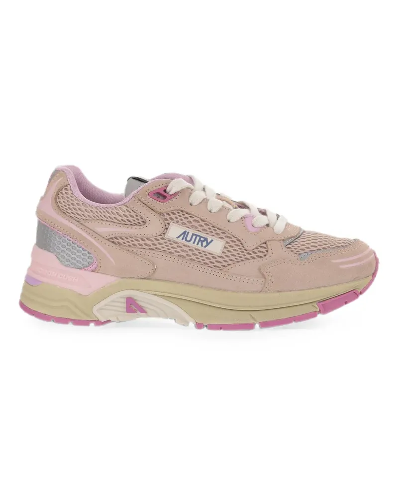 AUTRY Hyperway sneakers in phard pink and dolphin suede and mesh - Nude Nude