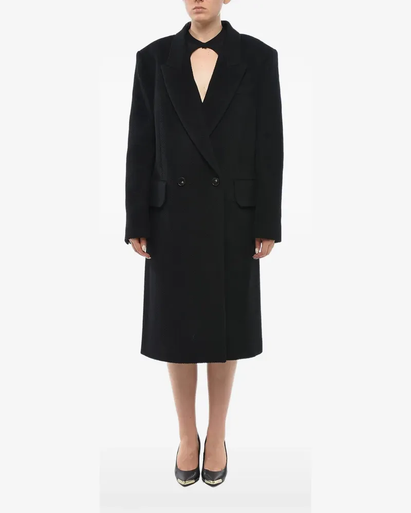Stella McCartney chevron double-breasted coat - Schwarz Schwarz