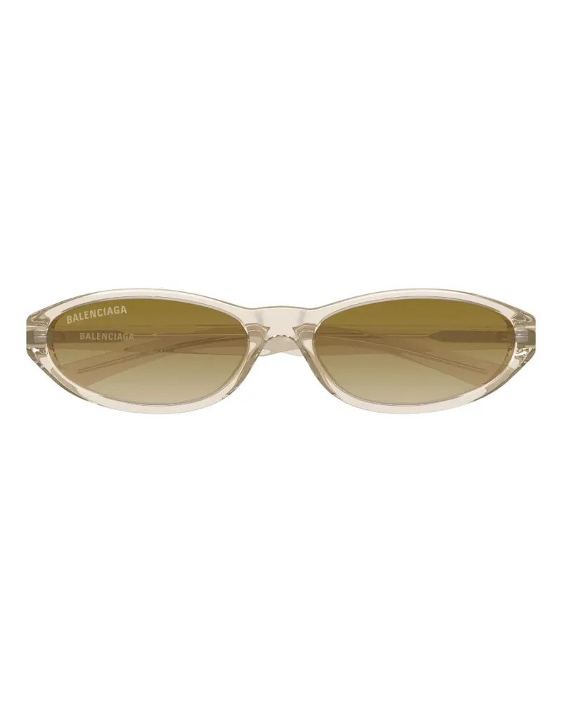 Balenciaga Neo Sonnenbrille mit ovalem Gestell - Nude Nude
