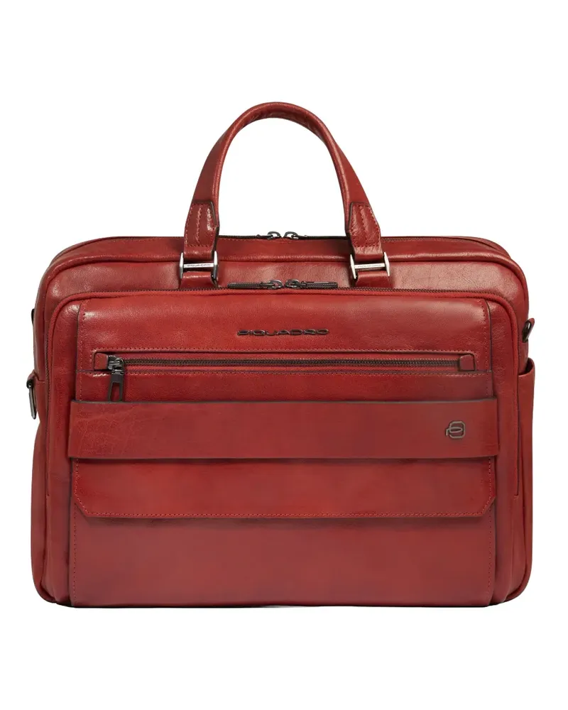 Piquadro Strukturierte Laptoptasche 15,6 Zoll - Rot Rot