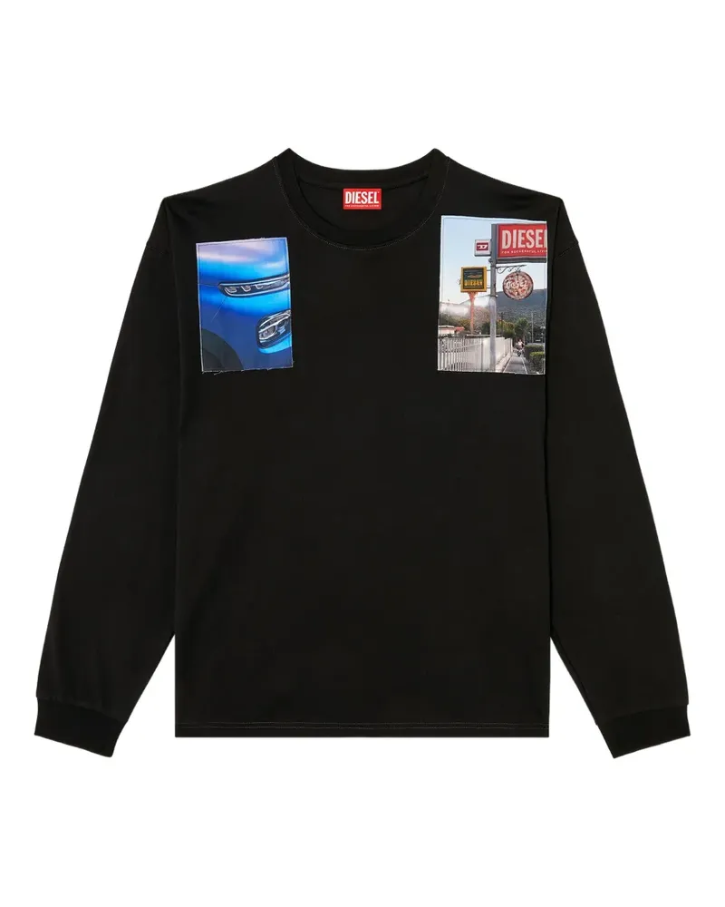 Diesel Langarmshirt mit T-Boxt-LS-T5-Print - Schwarz Schwarz