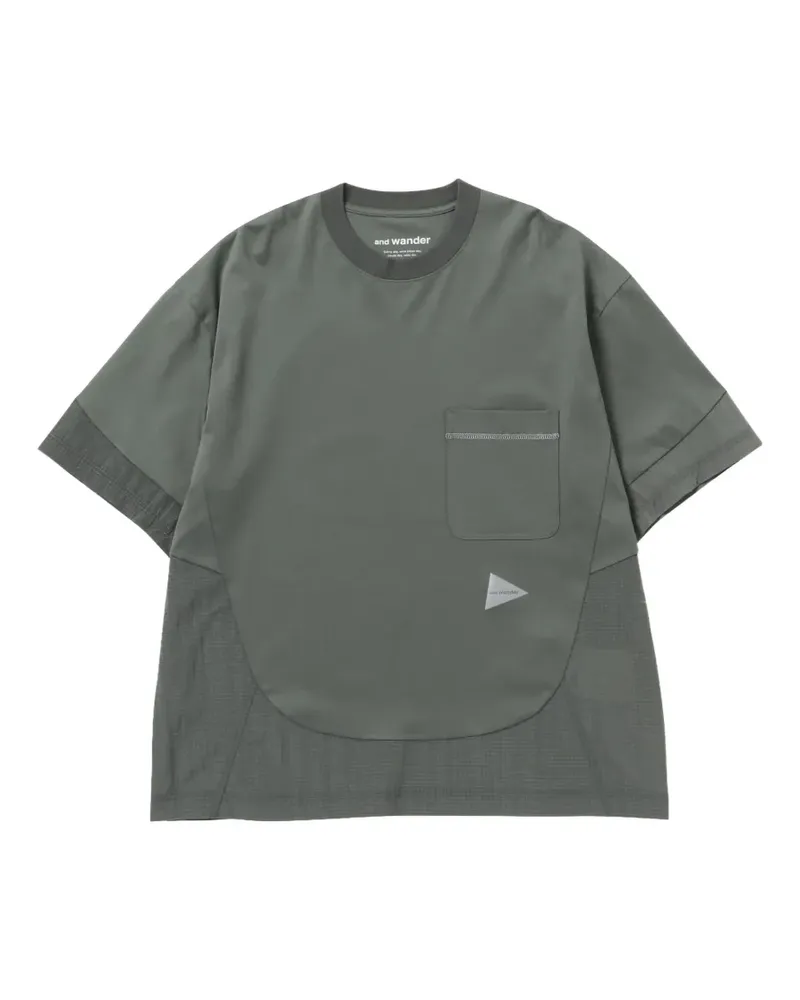 and wander Combi T-Shirt mit rundem Ausschnitt - Grau Grau