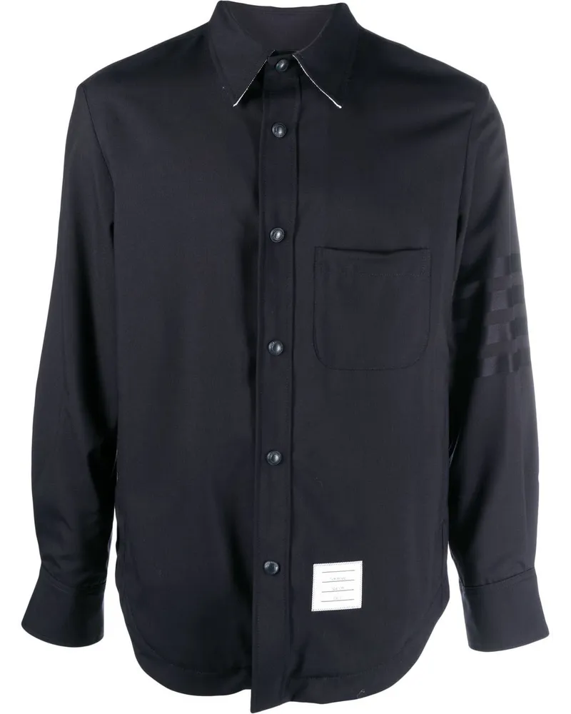 Thom Browne Hemd mit Druckknöpfen - Blau Blau