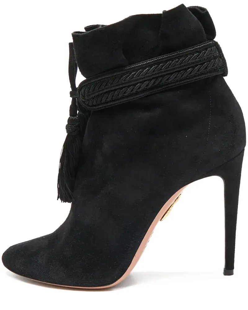 Aquazzura Pre-owned Stiefeletten mit Quastendetail 110mm - Schwarz Schwarz