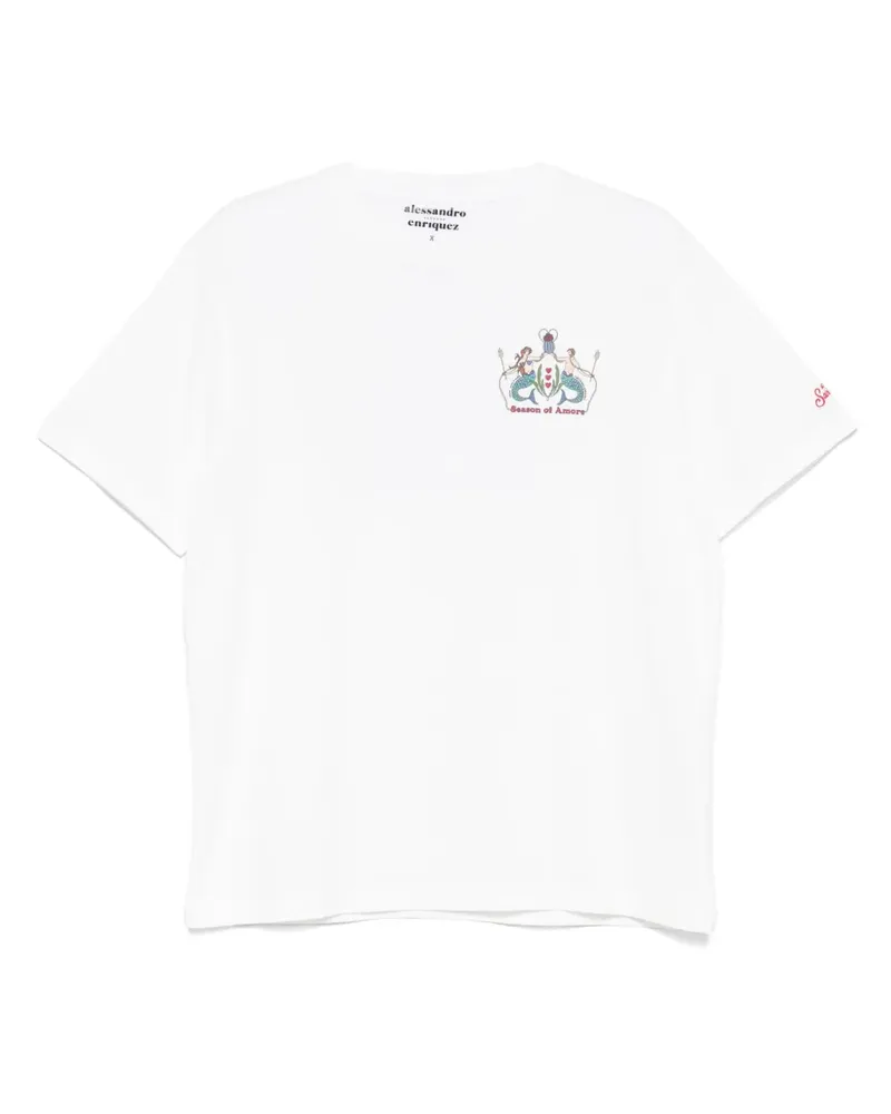 MC2 Saint Barth T-Shirt mit Logo-Print - Weiß Weiß