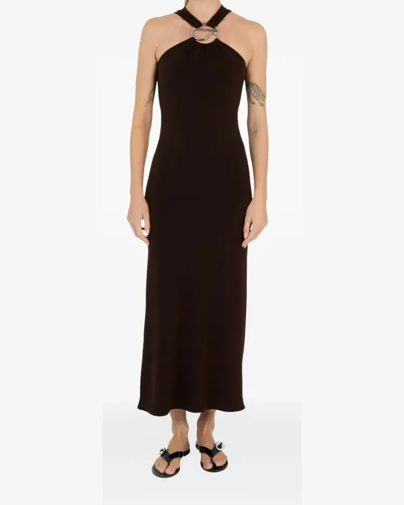 COPERNI C-logo gathered midi dress - Braun Braun