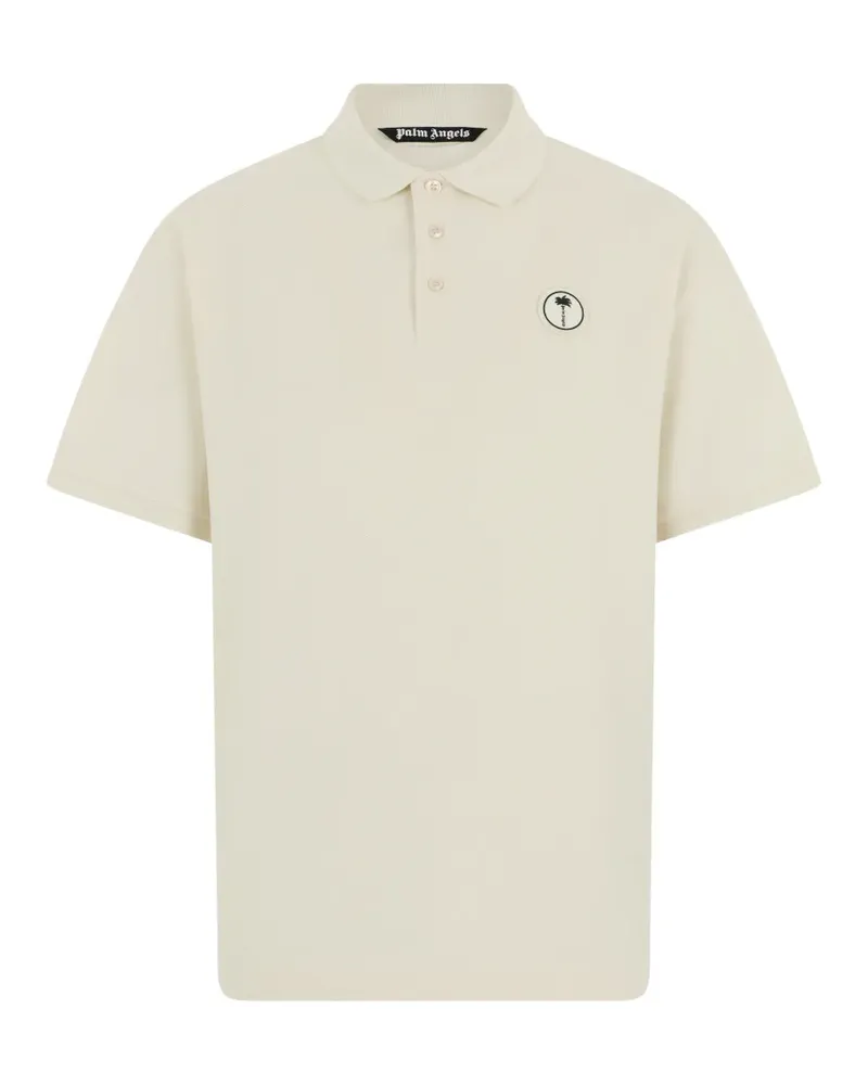 Palm Angels Poloshirt mit Logo-Patch - Weiß Weiß