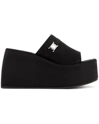 NODALETO Bulla Yelena Plateau-Mules aus Satin Schwarz