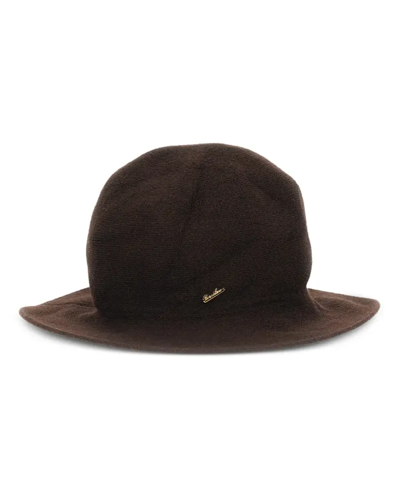 Borsalino Angelina Cloche Hut mit Logo-Schild - Braun Braun