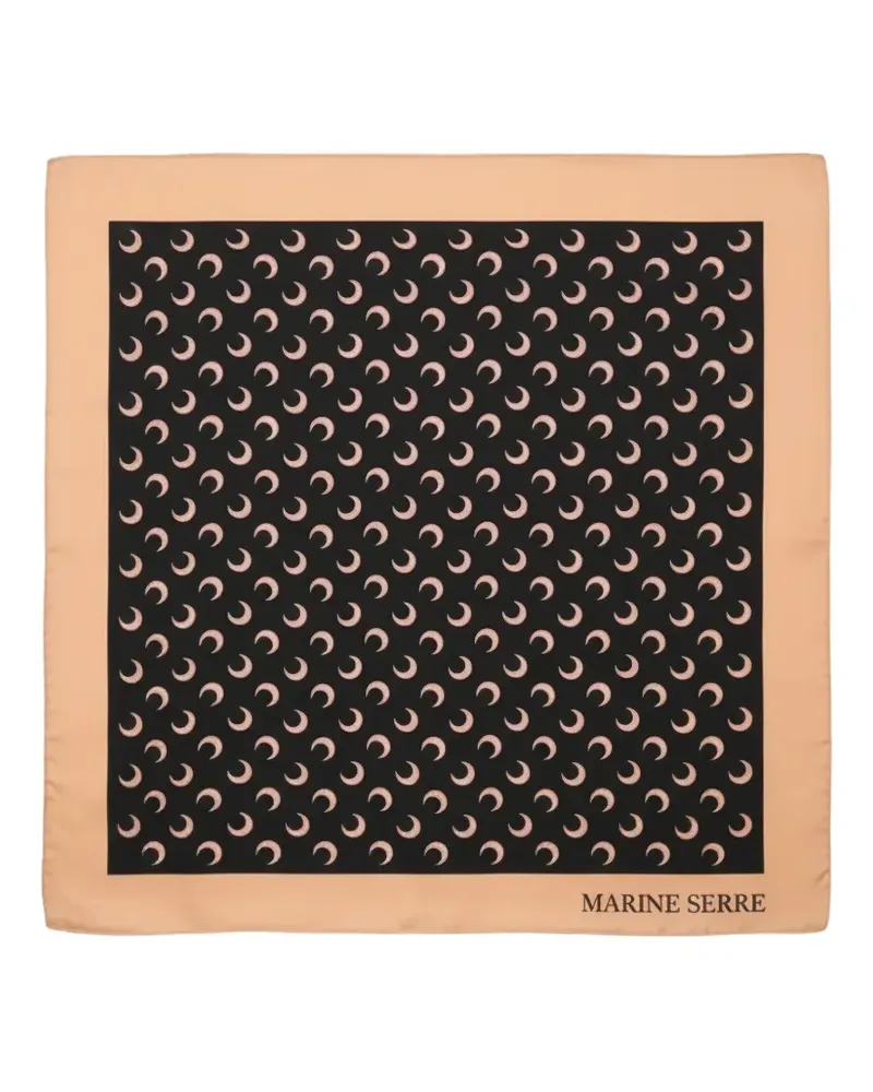 Marine Serre Moon silk scarf - Schwarz Schwarz