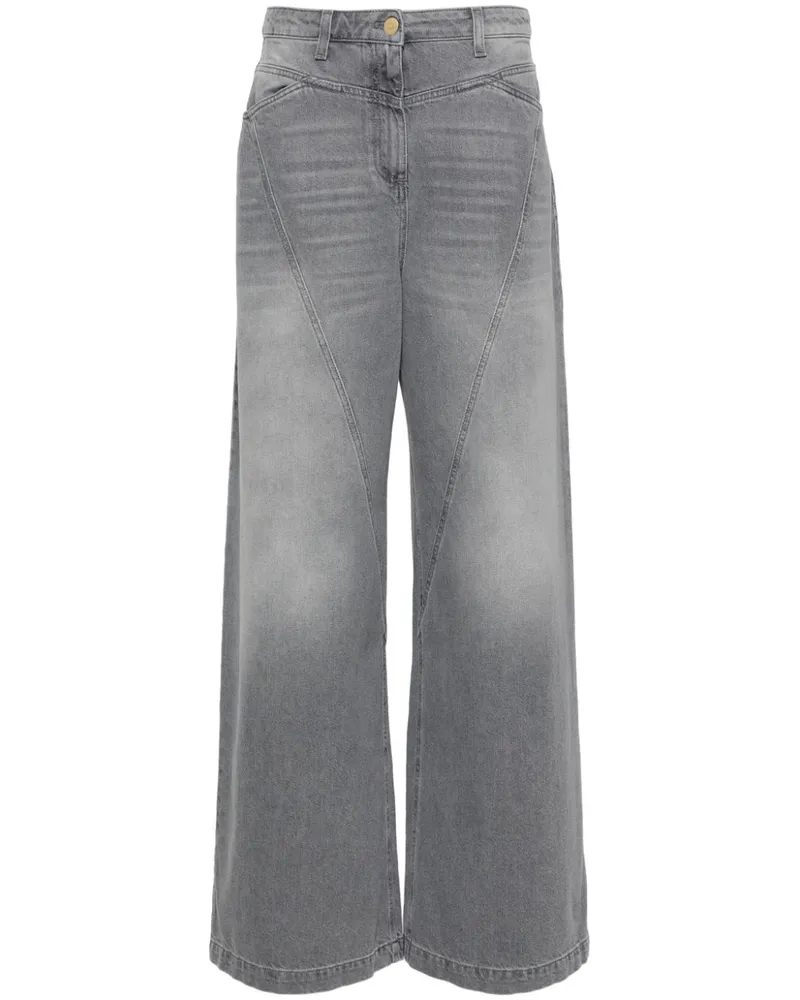 Elisabetta Franchi Weite High-Rise-Jeans Grau