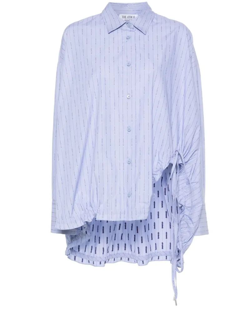 ATTICO Gestreiftes Hemd mit Logo-Print - Blau Blau