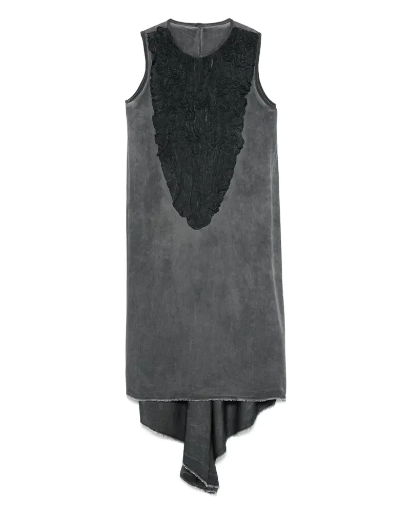 Isaac Sellam Minikleid mit Lederbesatz - Grau Grau