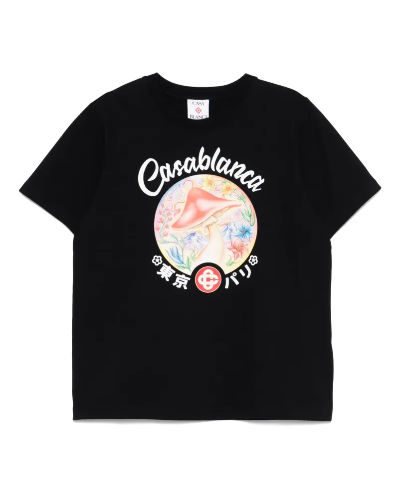 Casablanca Paris T-Shirt aus Bio-Baumwolle - Schwarz Schwarz