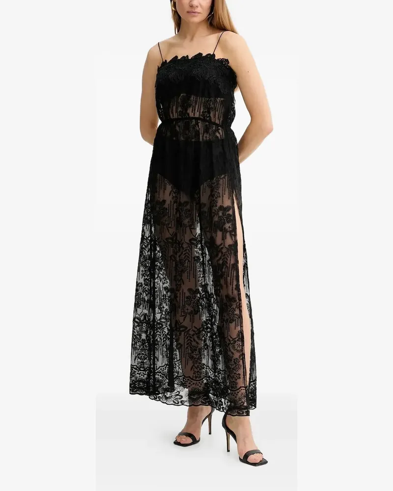 Ermanno Scervino Spitzenkleid mit seitlichem Schlitz - Schwarz Schwarz