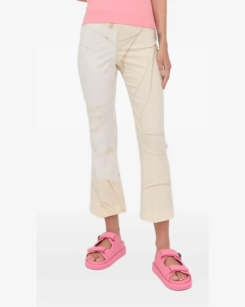 Liviana Conti Cropped-Hose mit abstraktem Print - Nude Nude