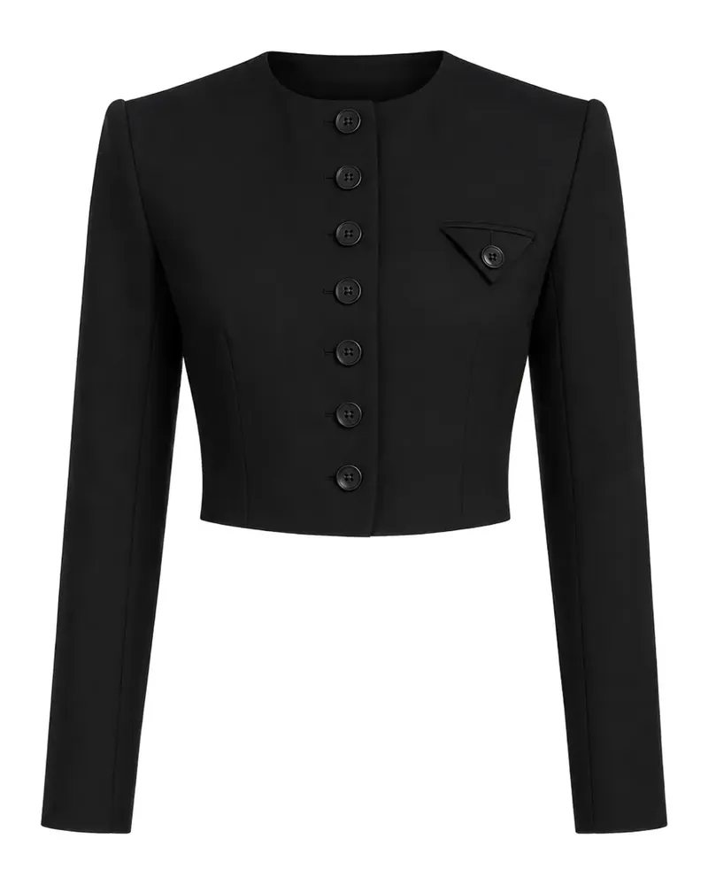 NISSA Cropped-Sakko - Schwarz Schwarz