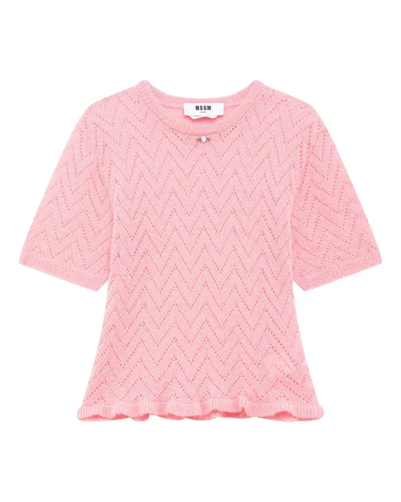 MSGM Pullover mit Chevron-Strick - Rosa Rosa