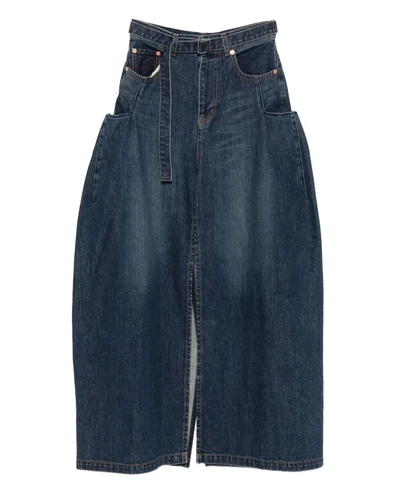 Sacai Jeansrock mit Gürtel - Blau Blau