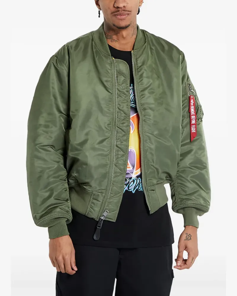 Alpha Industries Bomberjacke mit Reißverschluss - Grün Grün