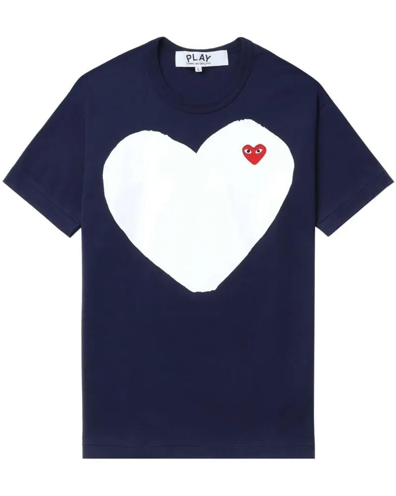 Comme des Garçons T-Shirt mit Herz-Print Blau