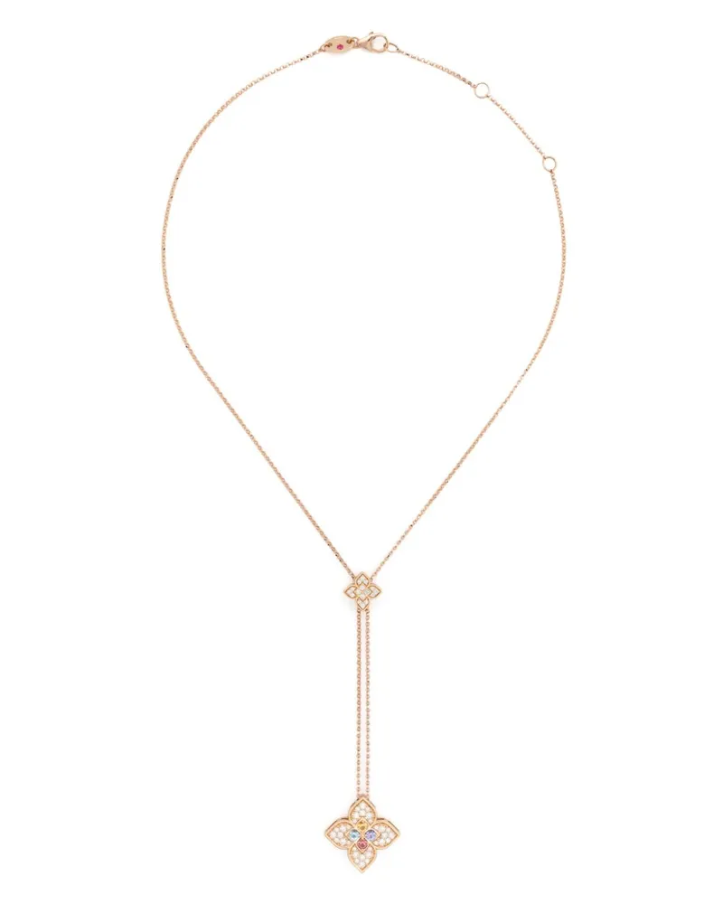 Roberto Coin 18kt Venetian Princess Rotgoldhalskette mit Steinen - Rosa Rosa