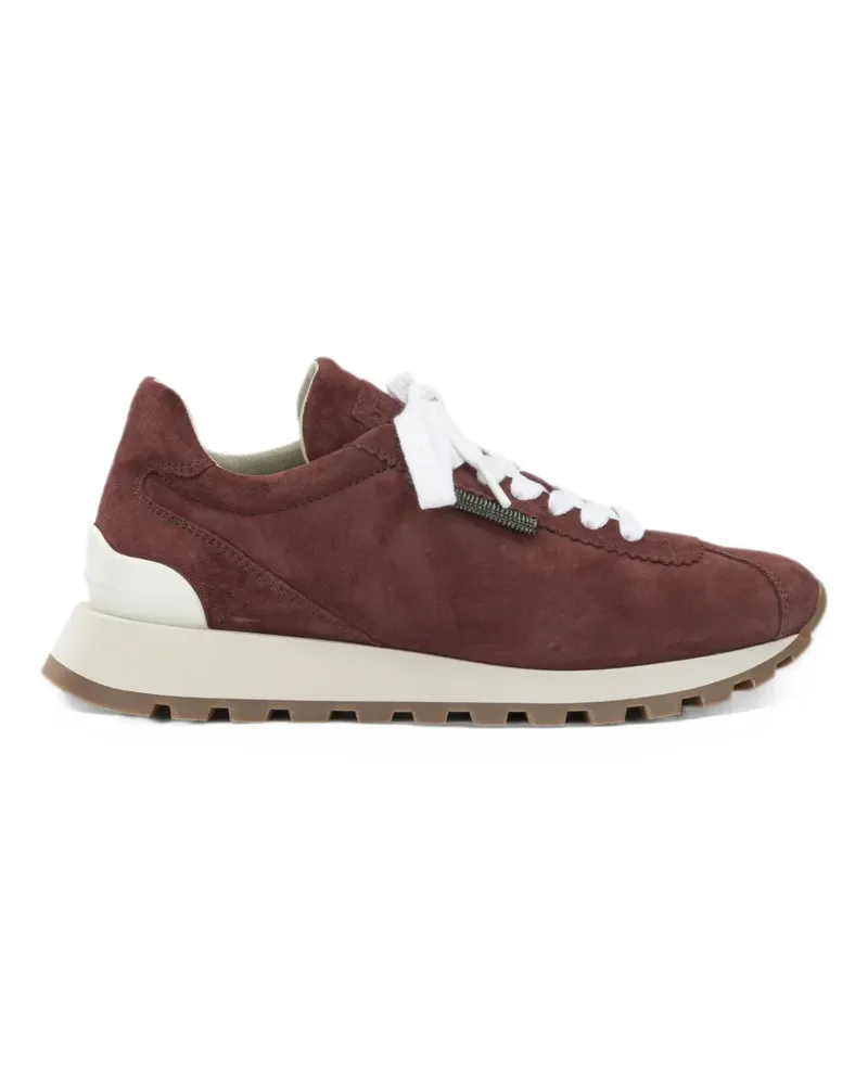 Brunello Cucinelli suede sneakers with Monili - Rot Rot