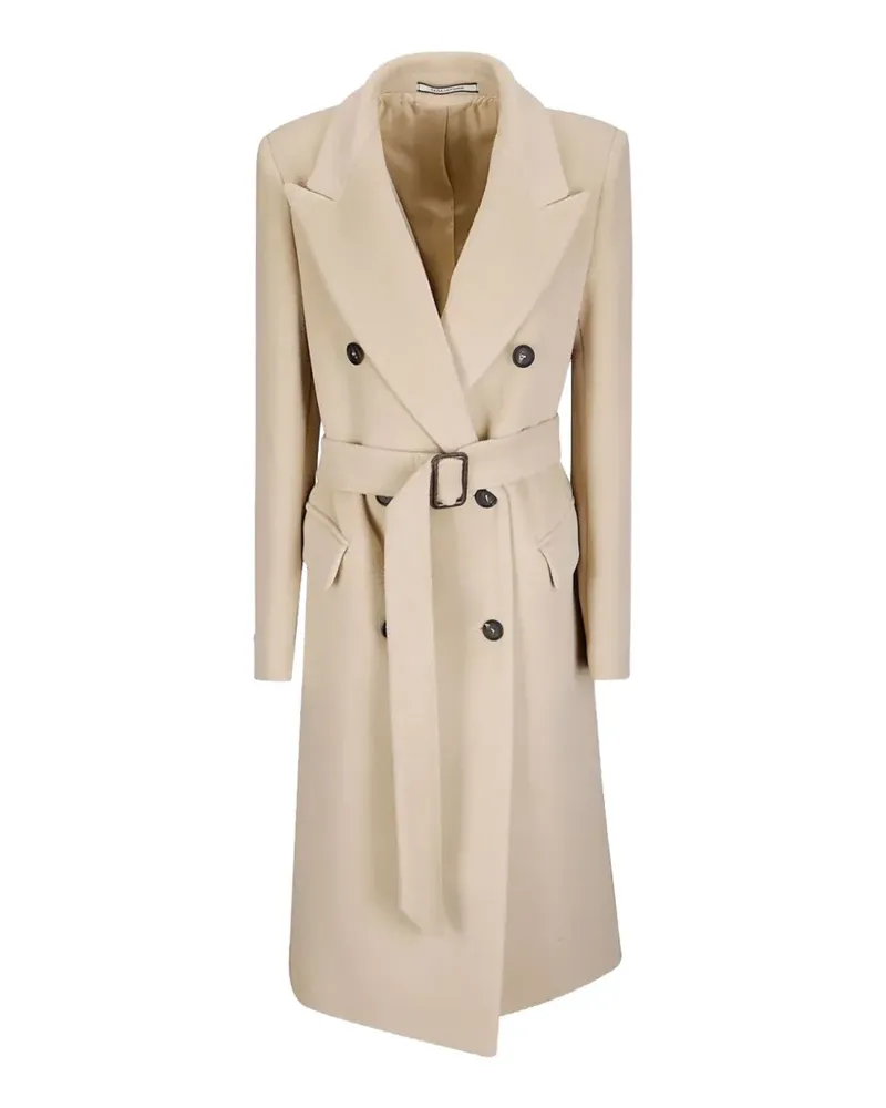 Tagliatore double-breasted belted coat - Nude Nude