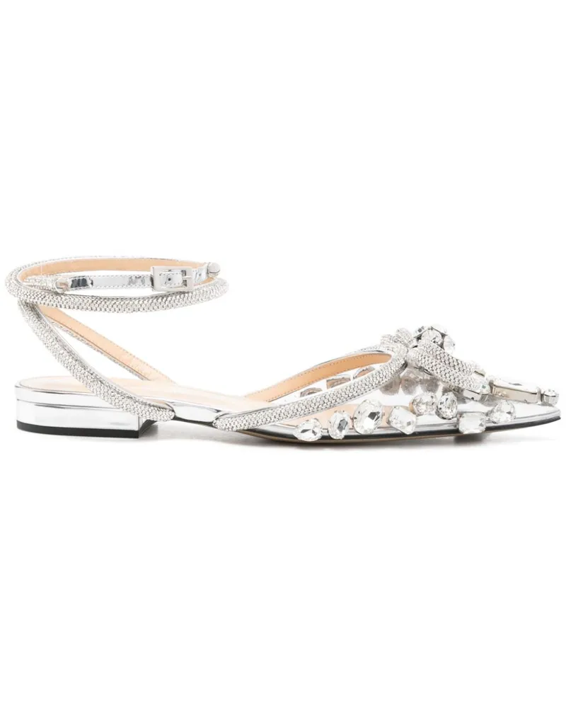 Mach & Mach Double Bow Ballerinas - Silber Silber
