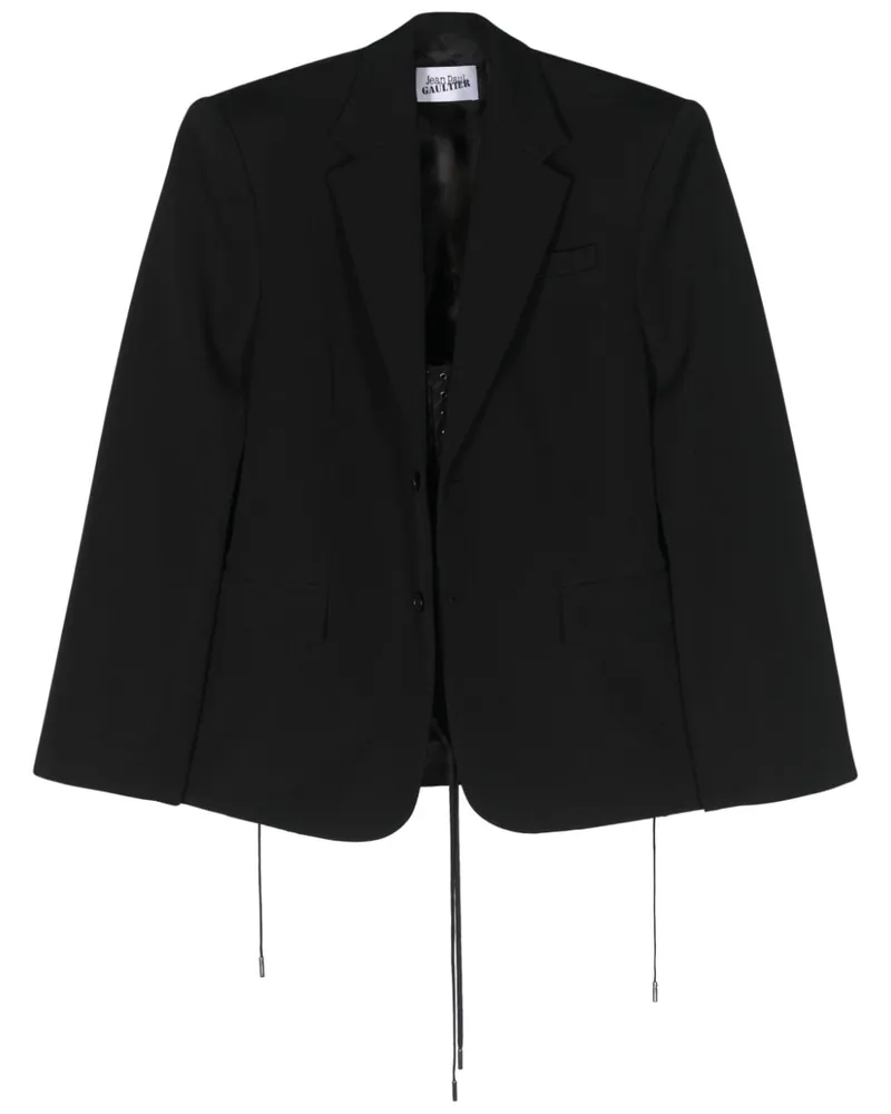 Jean Paul Gaultier Einreihiger Blazer mit Corsage - Schwarz Schwarz