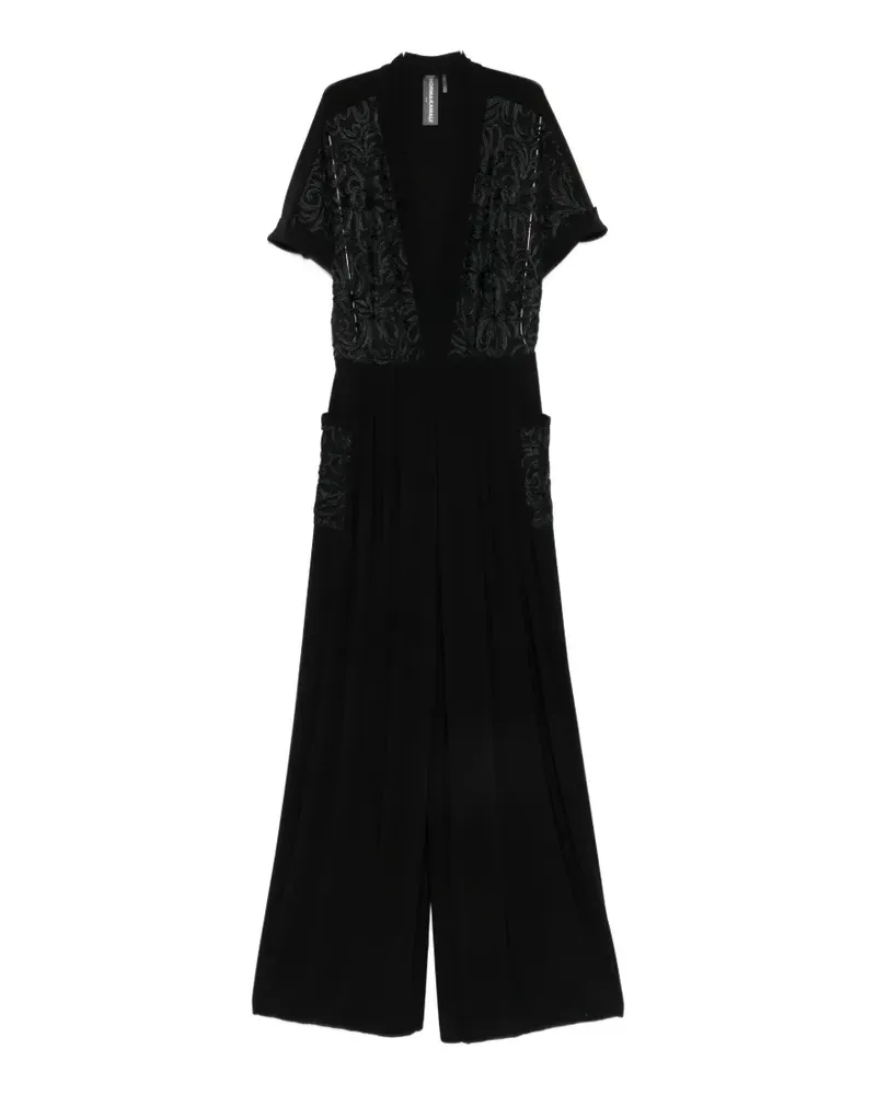 Norma Kamali Geralyn short-sleeves jumpsuit - Schwarz Schwarz