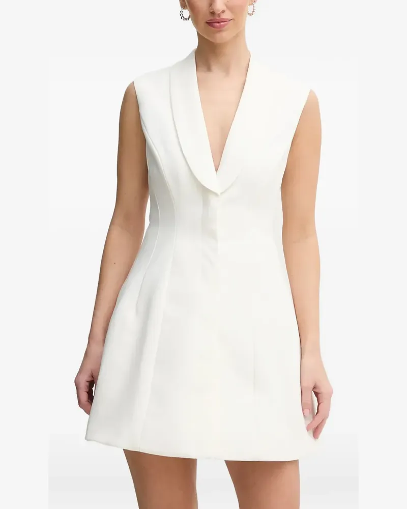 Bardot Kleid mit V-Ausschnitt - Weiß Weiß