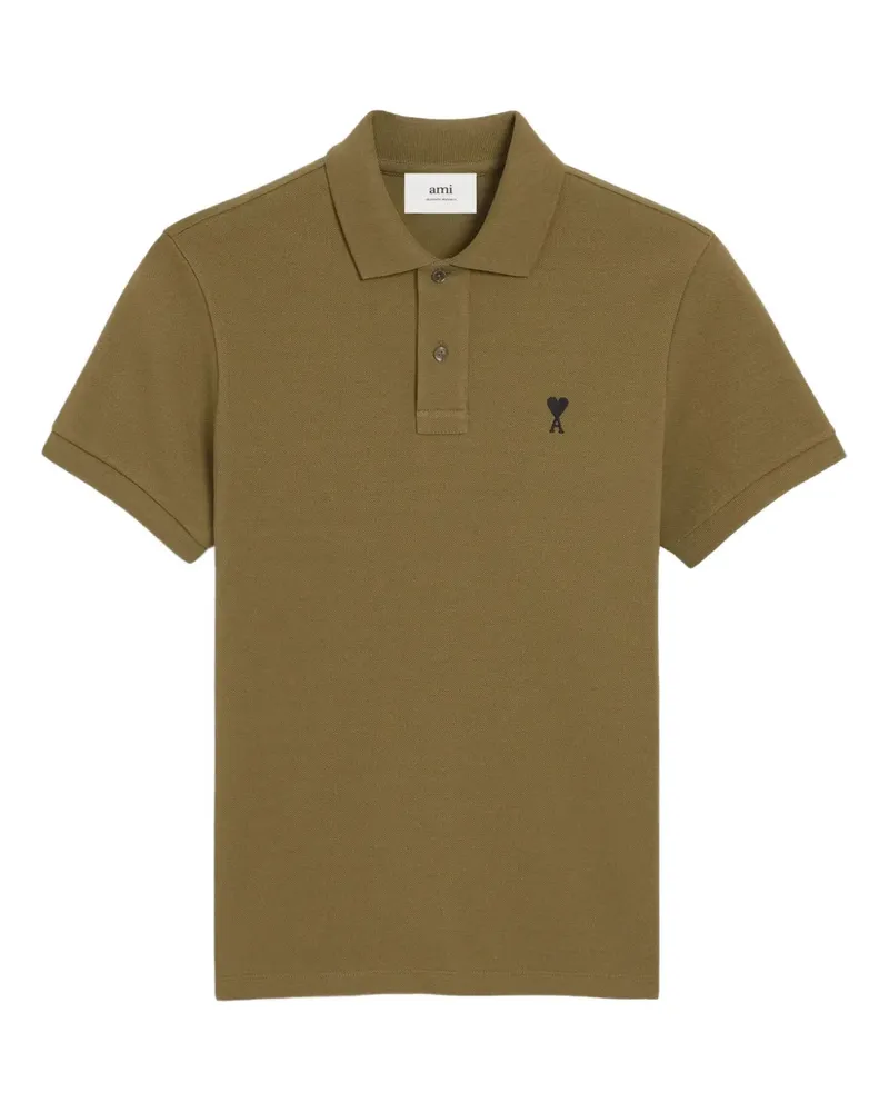 AMI Paris Poloshirt mit Ami de Coeur-Stickerei - Grün Grün