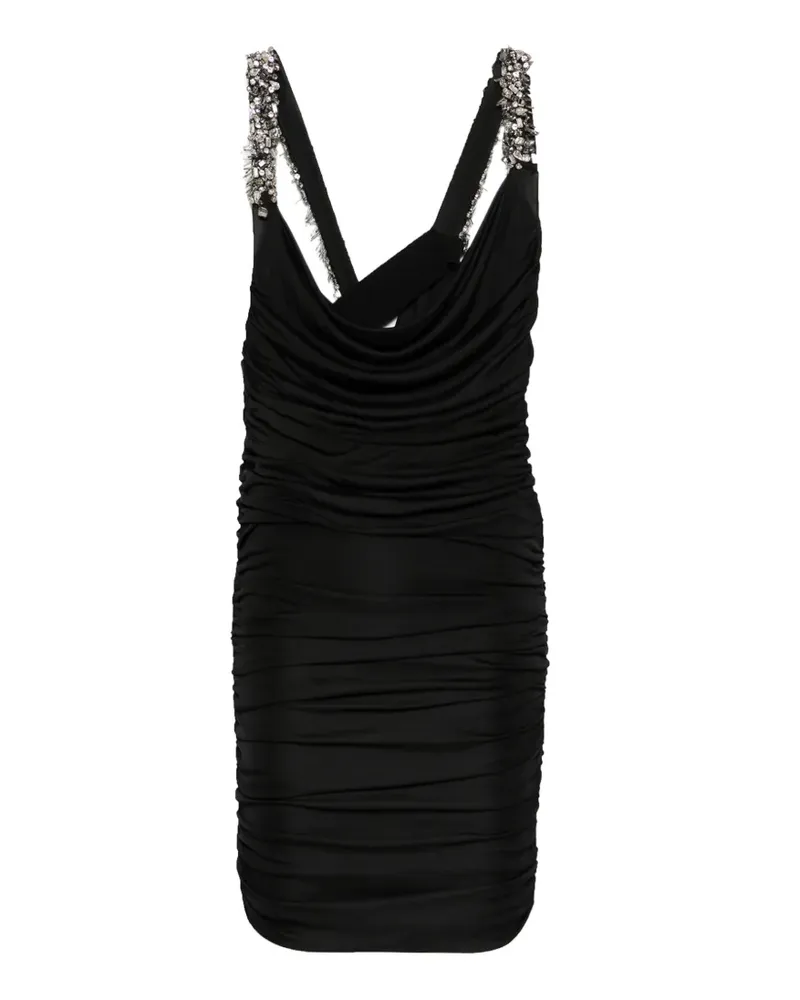 Pinko Isola embellished gathered mini dress - Schwarz Schwarz