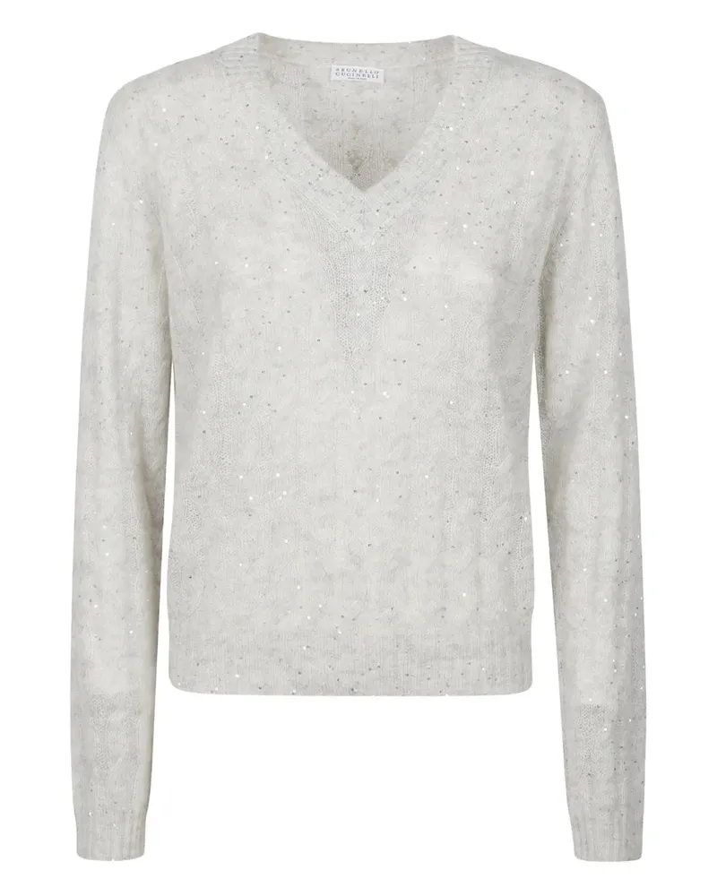 Brunello Cucinelli Pullover mit Pailletten - Grau Grau