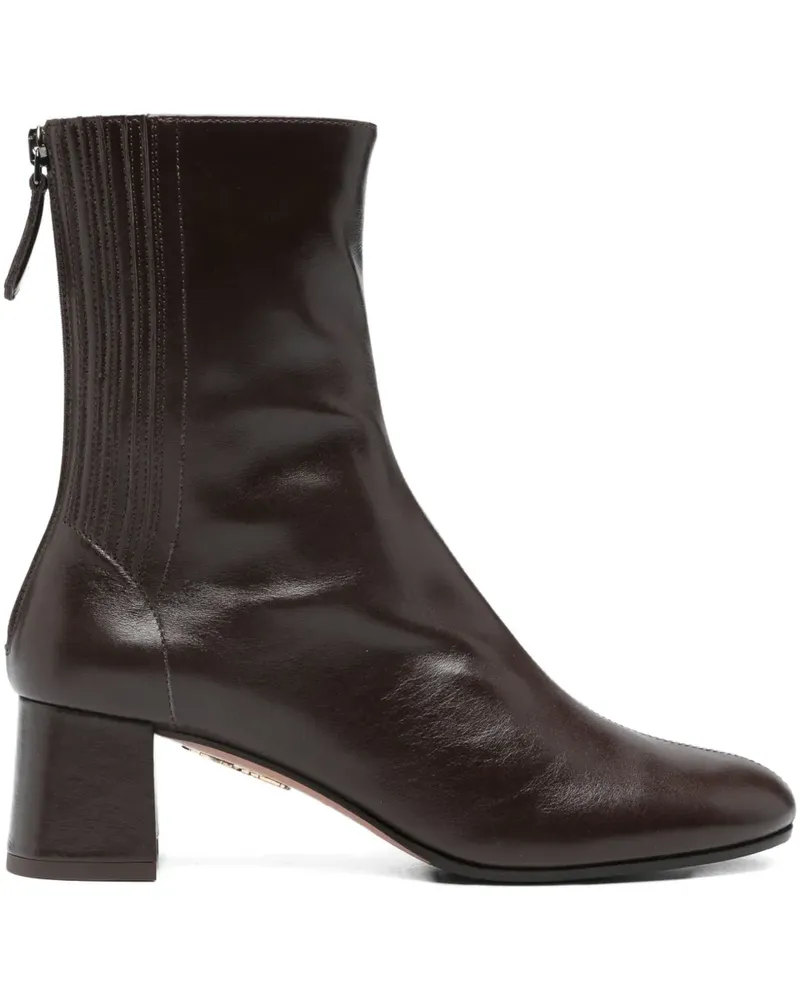 Aquazzura Stiefeletten mit Blockabsatz - Braun Braun