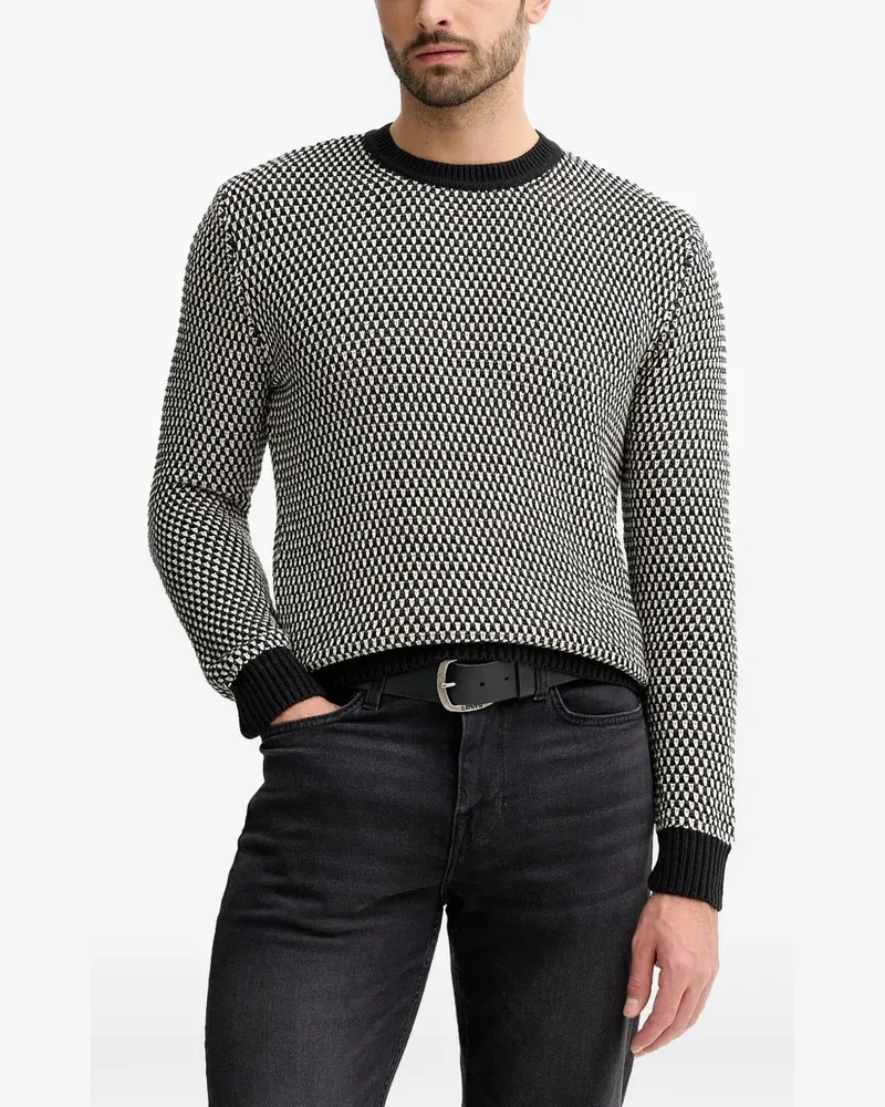 Guess patterned crew-neck sweater - Schwarz Schwarz