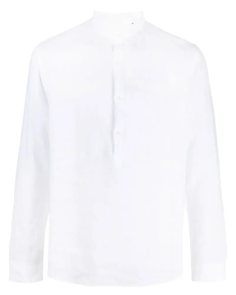 Costumein Leinenhemd mit Mandarinkragen - Weiß Weiß