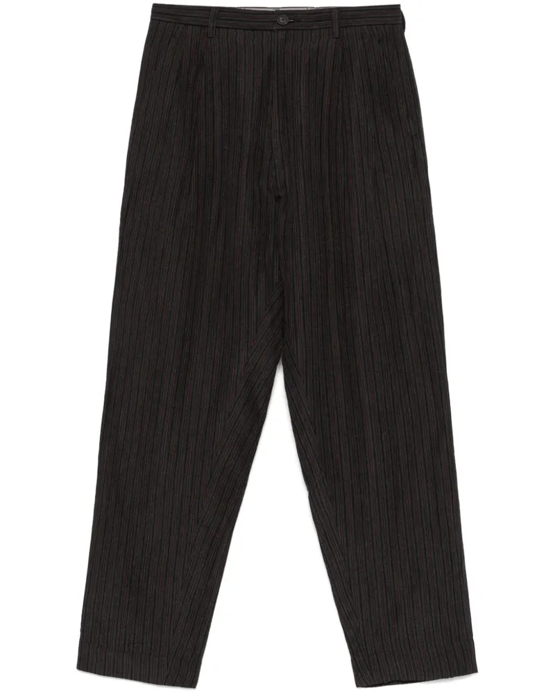 Ziggy Chen Gestreifte Hose Grau